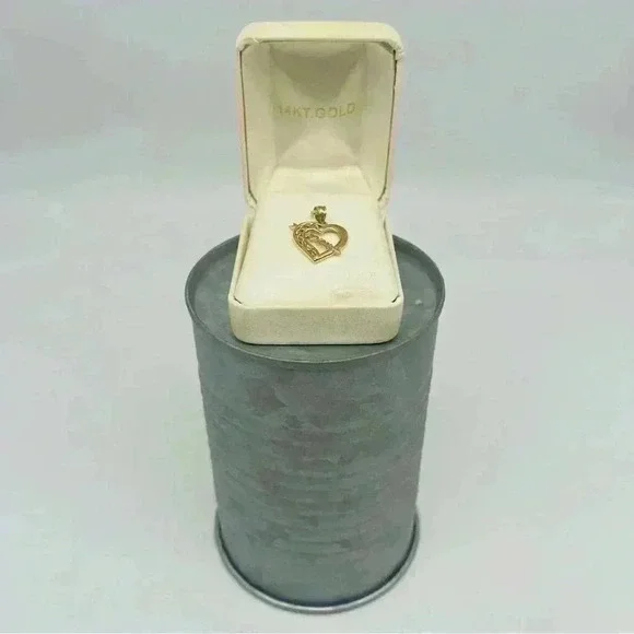 14k Yellow and Rose Gold I Love You Open Heart Pendant - Picture 2 of 6